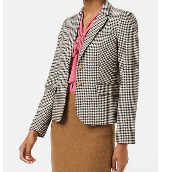 J. Crew Jackets & Blazers - J.CREW WM 12 SCHOOLBOY HOUNDSTOOTH WOOL BLAZER